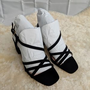 J. Crew Odette Strappy Sandals in Black Suede 5.5